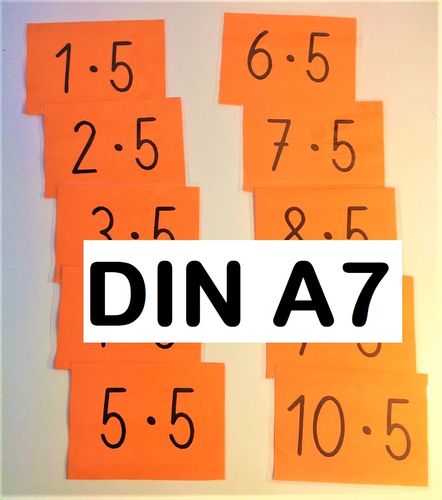 PDF-Vorlage für Einmaleins-Karten in DIN A7
